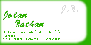 jolan nathan business card
